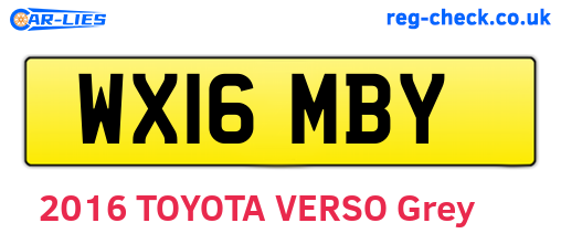 WX16MBY are the vehicle registration plates.