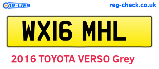WX16MHL are the vehicle registration plates.