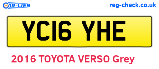 YC16YHE are the vehicle registration plates.