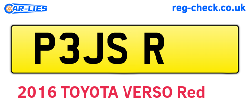 P3JSR are the vehicle registration plates.