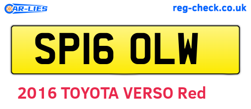 SP16OLW are the vehicle registration plates.