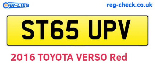 ST65UPV are the vehicle registration plates.