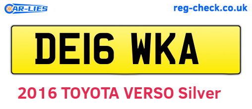 DE16WKA are the vehicle registration plates.