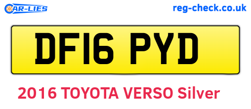 DF16PYD are the vehicle registration plates.