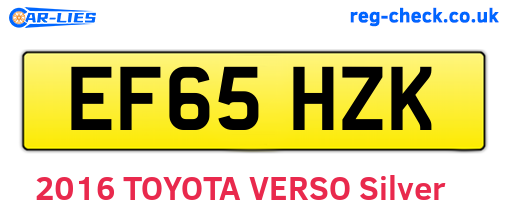 EF65HZK are the vehicle registration plates.