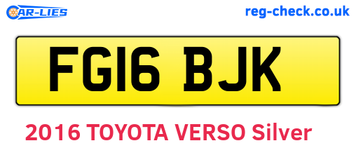 FG16BJK are the vehicle registration plates.