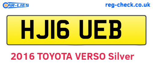 HJ16UEB are the vehicle registration plates.