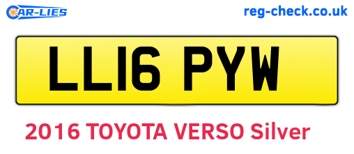 LL16PYW are the vehicle registration plates.