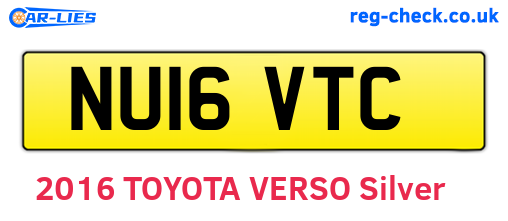 NU16VTC are the vehicle registration plates.