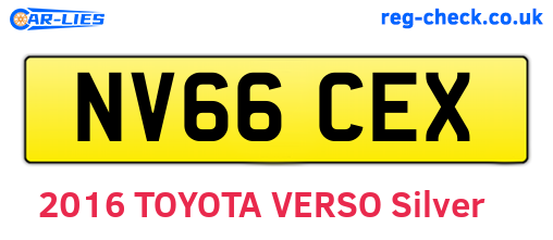 NV66CEX are the vehicle registration plates.