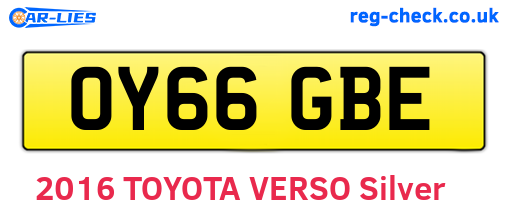 OY66GBE are the vehicle registration plates.