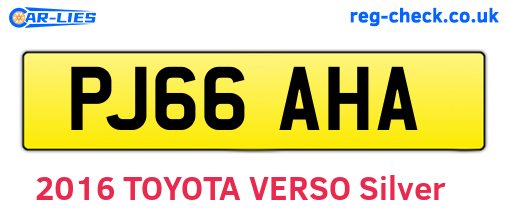 PJ66AHA are the vehicle registration plates.