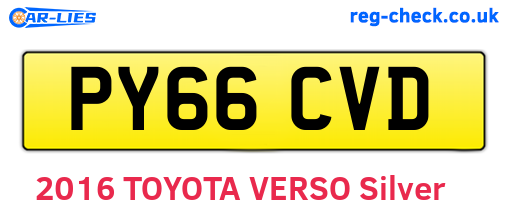 PY66CVD are the vehicle registration plates.