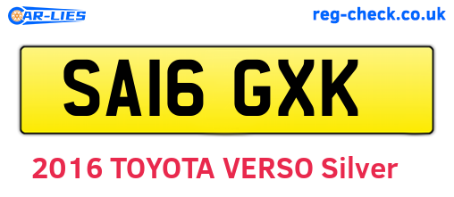 SA16GXK are the vehicle registration plates.