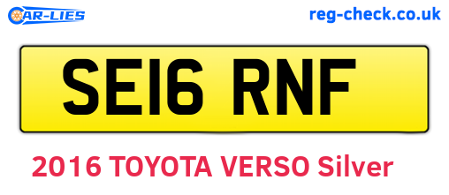 SE16RNF are the vehicle registration plates.