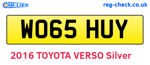WO65HUY are the vehicle registration plates.