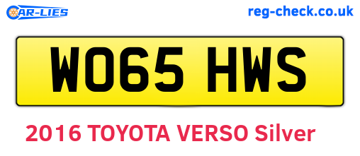 WO65HWS are the vehicle registration plates.