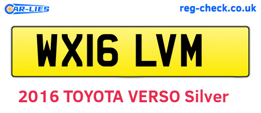 WX16LVM are the vehicle registration plates.
