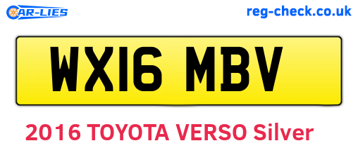 WX16MBV are the vehicle registration plates.