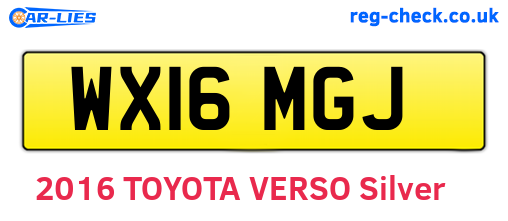 WX16MGJ are the vehicle registration plates.