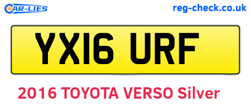 YX16URF are the vehicle registration plates.