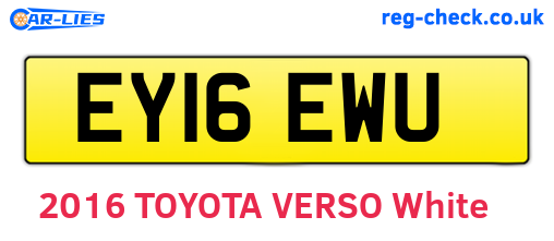 EY16EWU are the vehicle registration plates.