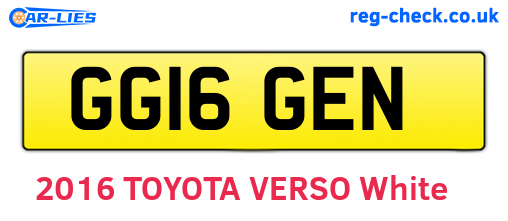 GG16GEN are the vehicle registration plates.