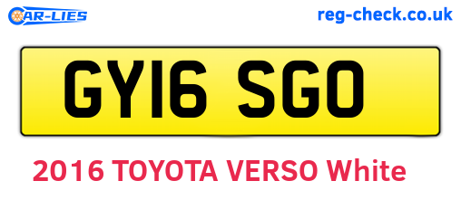 GY16SGO are the vehicle registration plates.