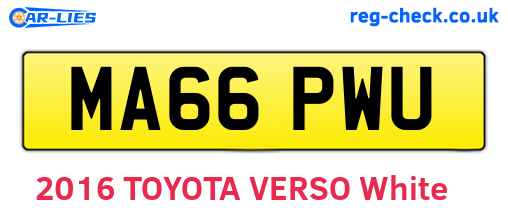 MA66PWU are the vehicle registration plates.