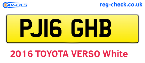 PJ16GHB are the vehicle registration plates.