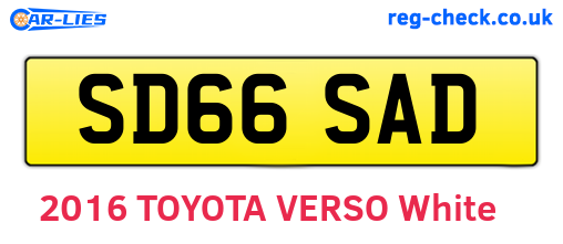 SD66SAD are the vehicle registration plates.