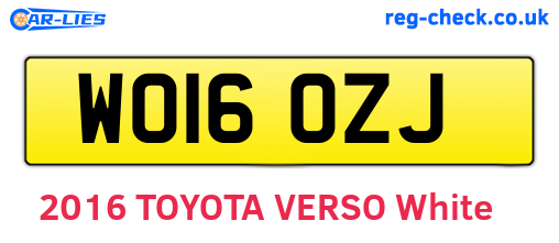 WO16OZJ are the vehicle registration plates.