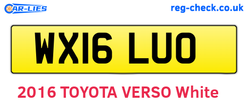 WX16LUO are the vehicle registration plates.