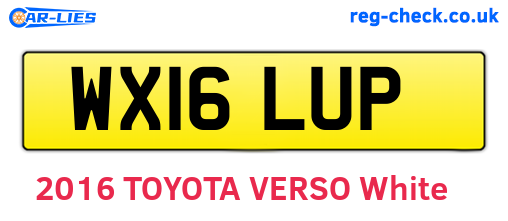 WX16LUP are the vehicle registration plates.