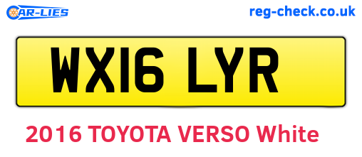 WX16LYR are the vehicle registration plates.