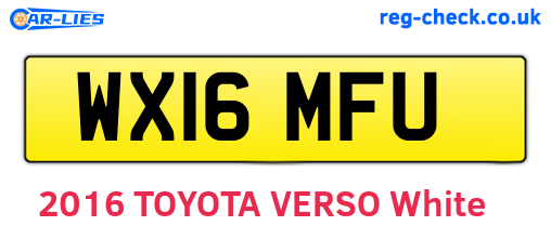 WX16MFU are the vehicle registration plates.