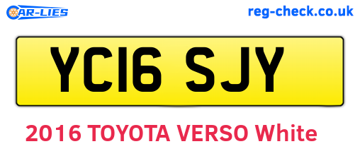 YC16SJY are the vehicle registration plates.