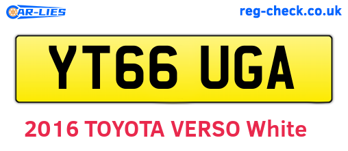YT66UGA are the vehicle registration plates.