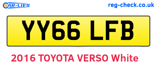 YY66LFB are the vehicle registration plates.