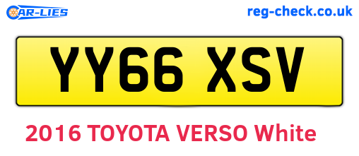 YY66XSV are the vehicle registration plates.