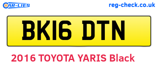 BK16DTN are the vehicle registration plates.