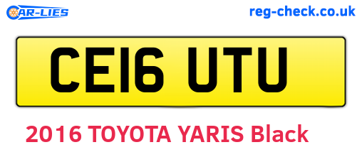 CE16UTU are the vehicle registration plates.