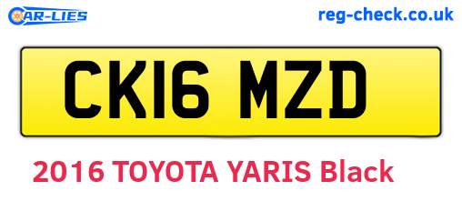 CK16MZD are the vehicle registration plates.