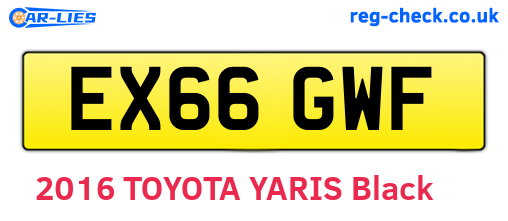 EX66GWF are the vehicle registration plates.