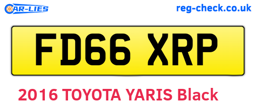 FD66XRP are the vehicle registration plates.
