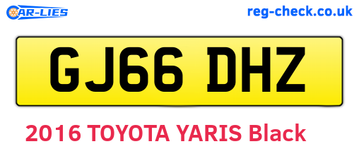 GJ66DHZ are the vehicle registration plates.