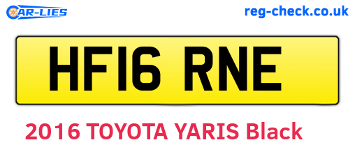 HF16RNE are the vehicle registration plates.