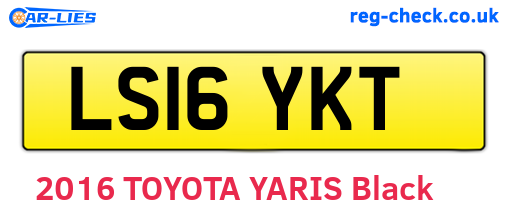 LS16YKT are the vehicle registration plates.