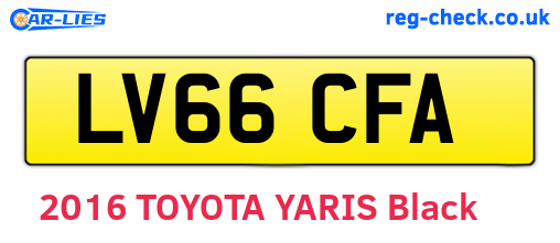 LV66CFA are the vehicle registration plates.