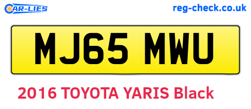 MJ65MWU are the vehicle registration plates.